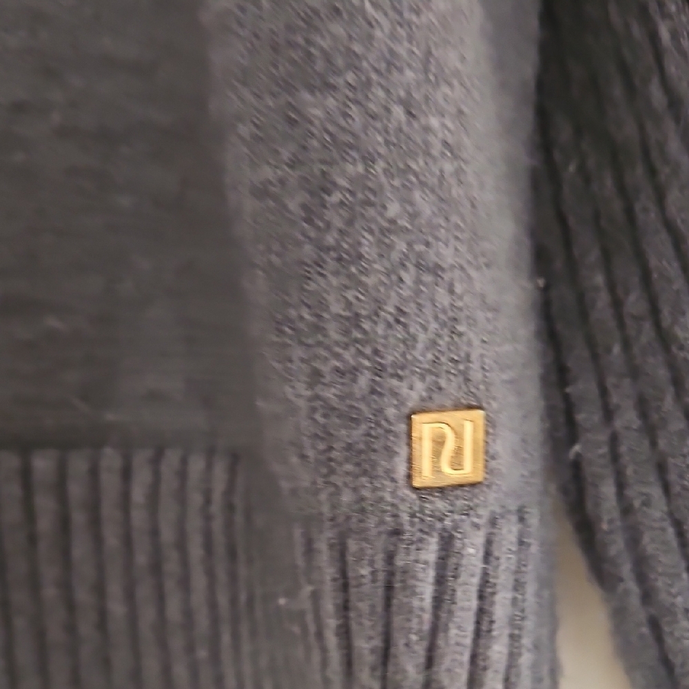 River Island Charcoal Ribbed Mock-Neck Sweater - Picture 3 of 6